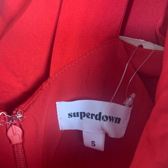 Revolve Superdown Jillian Cherry Red Deep V Neck Jumpsuit XXS and S. NWT - Picture 8 of 16